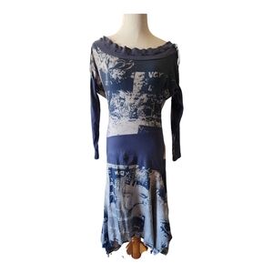 Desigual Blue Dolman Sleeve Dress for Work